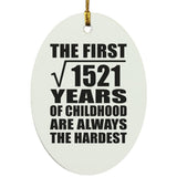 39th Birthday Square Root of 1521 Years of Childhood - Oval Ornament