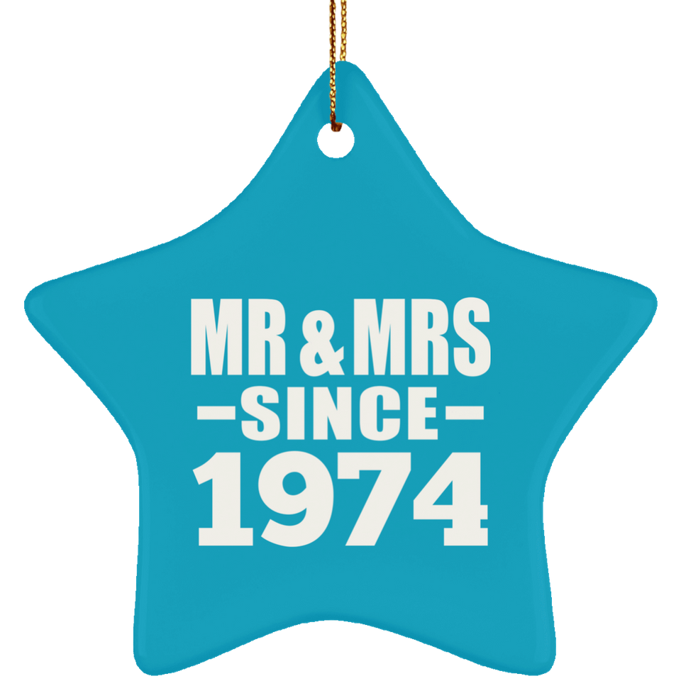 50th Anniversary Mr & Mrs Since 1974 - Star Ornament