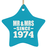 50th Anniversary Mr & Mrs Since 1974 - Star Ornament