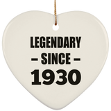 94th Birthday Legendary Since 1930 - Heart Ornament