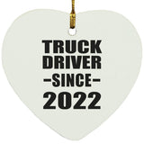 Truck Driver Since 2022 - Heart Ornament