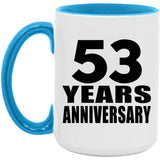 53rd Anniversary 53 Years - 15oz Accent Mug Blue