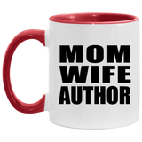 Mom Wife Author - 11oz Accent Mug Red