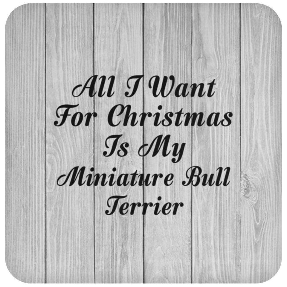 All I Want For Christmas Is My Miniature Bull Terrier - Drink Coaster F