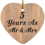 5 Years As Mr & Mrs - Heart Ornament C