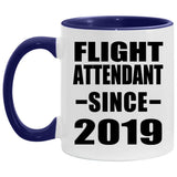 Flight Attendant Since 2019 - 11oz Accent Mug Purple