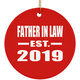 Father In Law Established EST. 2019 - Circle Ornament