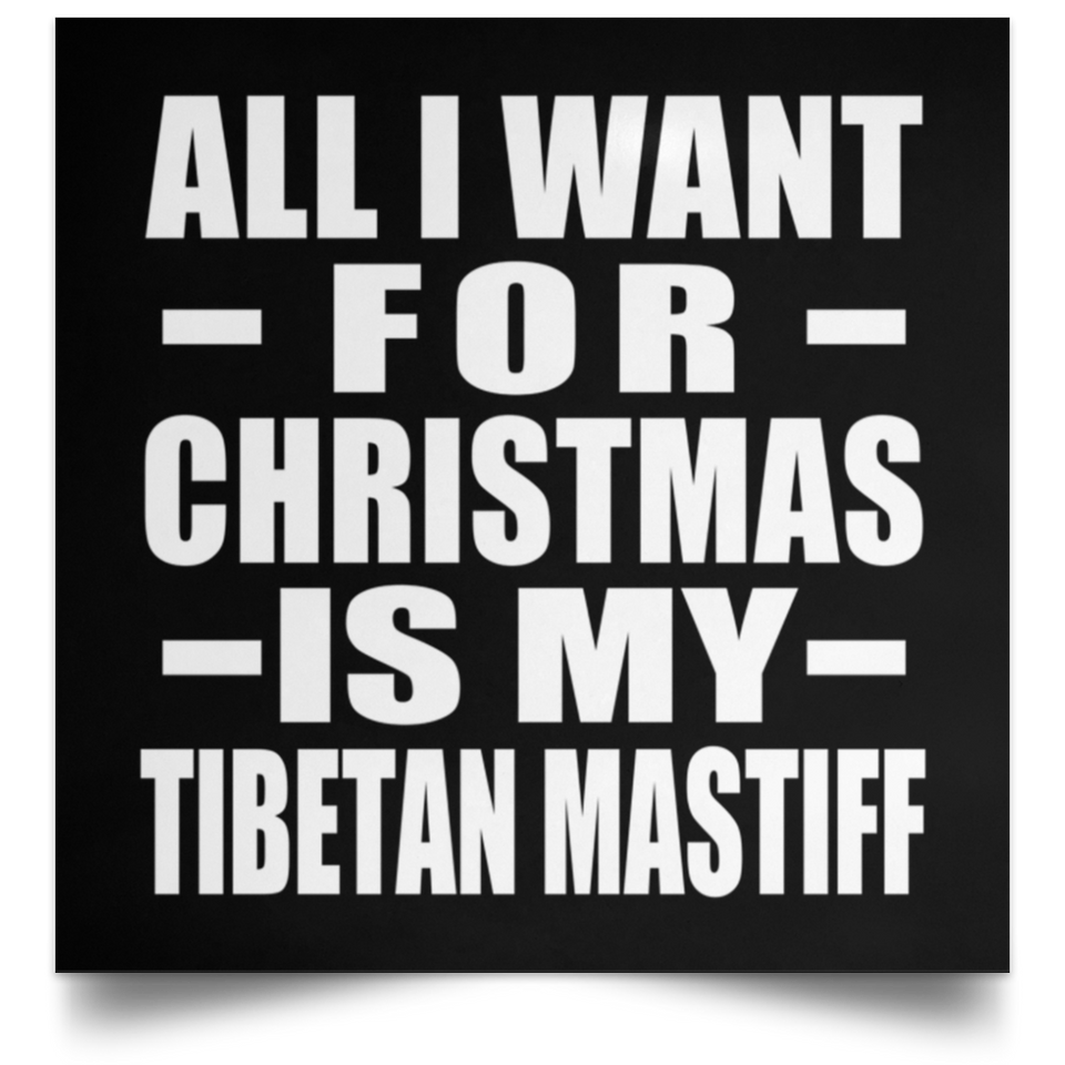 All I Want For Christmas Is My Tibetan Mastiff - Poster Square