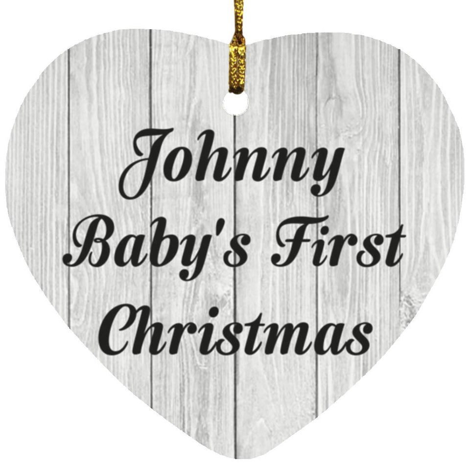 Johnny Baby's First Christmas - Heart Ornament F