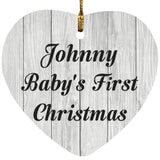 Johnny Baby's First Christmas - Heart Ornament F