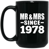 46th Anniversary Mr & Mrs Since 1978 - 15 Oz Coffee Mug Black
