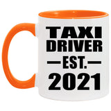 Taxi Driver Established EST. 2021 - 11oz Accent Mug Orange