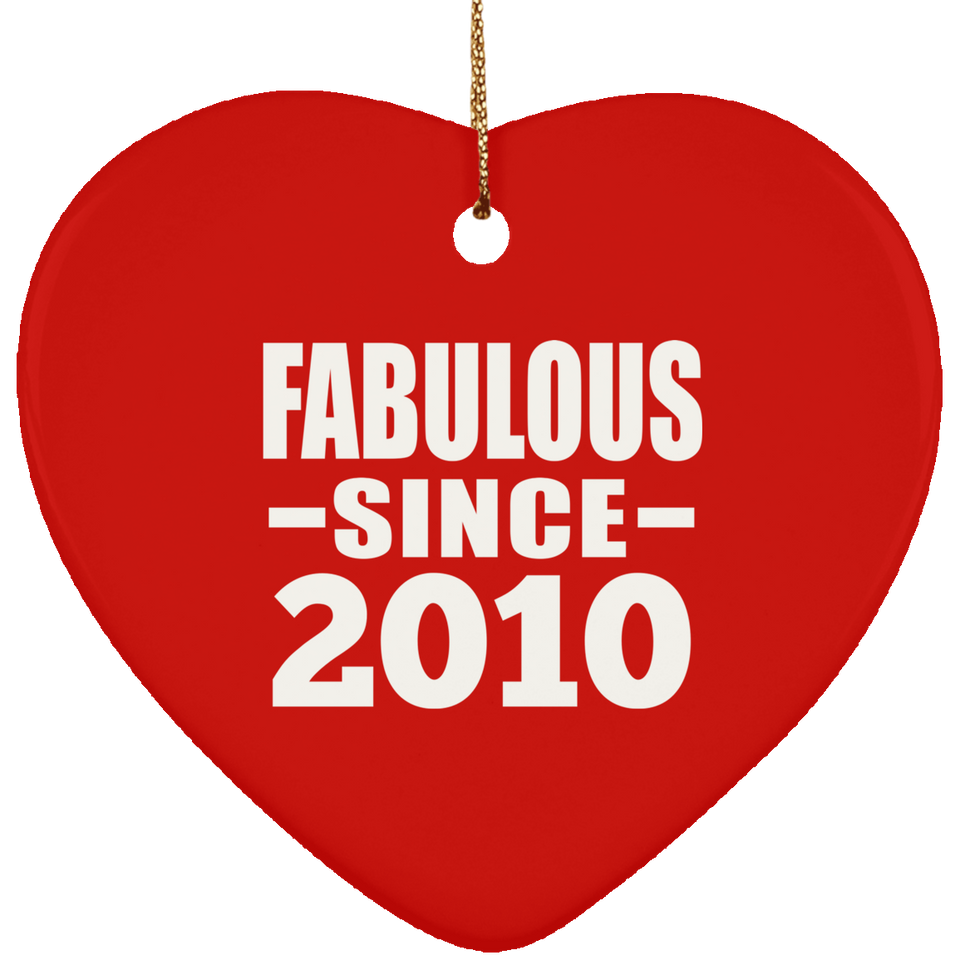 14th Birthday Fabulous Since 2010 - Heart Ornament