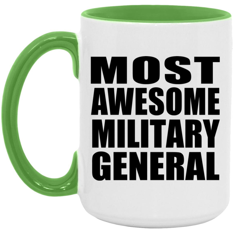 Most Awesome Military General - 15oz Accent Mug Green