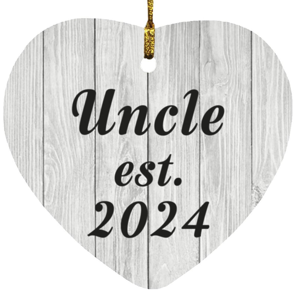 Uncle Established Est. 2024 - Heart Ornament F