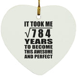 28th Birthday Took Square Root of 784 Years To Awesome - Heart Ornament