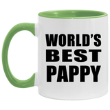World's Best Pappy - 11oz Accent Mug Green