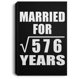 24th Anniversary Married For Square Root of 576 Years - Canvas Portrait