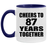 87th Anniversary Cheers To 87 Years Together - 11oz Accent Mug Purple