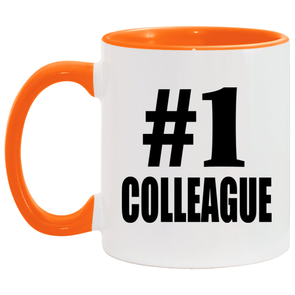 Number One #1 Colleague - 11oz Accent Mug Orange