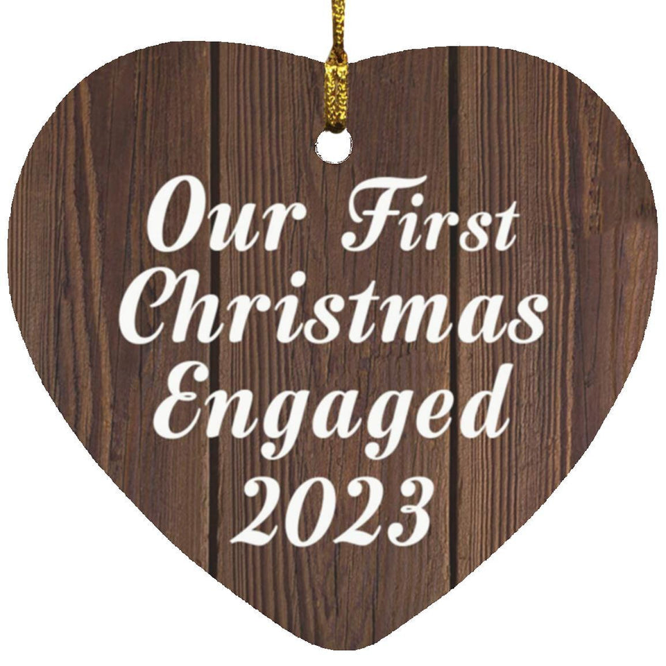 Our First Christmas Engaged 2023 - Heart Ornament D