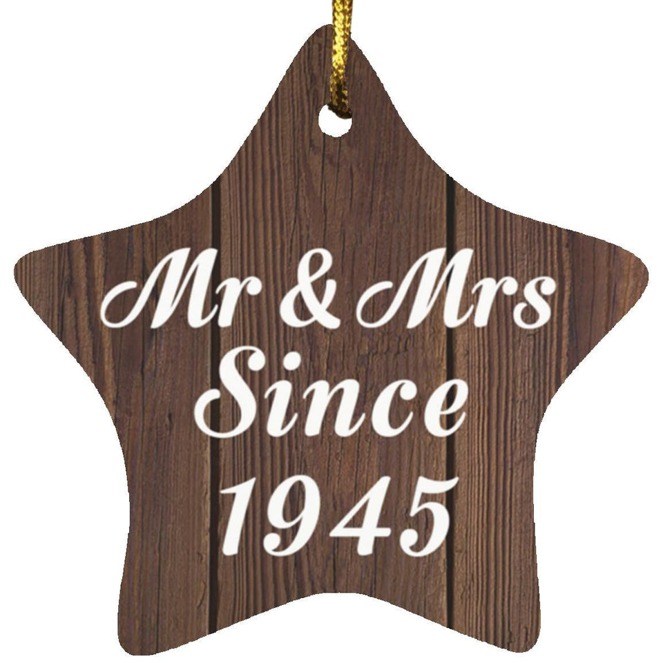 79th Anniversary Mr & Mrs Since 1945 - Star Ornament D