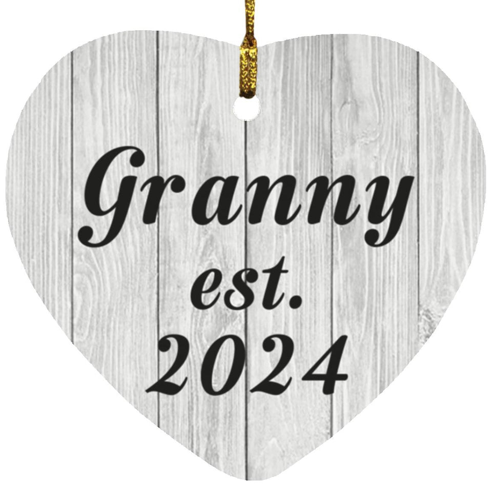 Granny Established Est. 2024 - Heart Ornament F