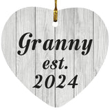 Granny Established Est. 2024 - Heart Ornament F