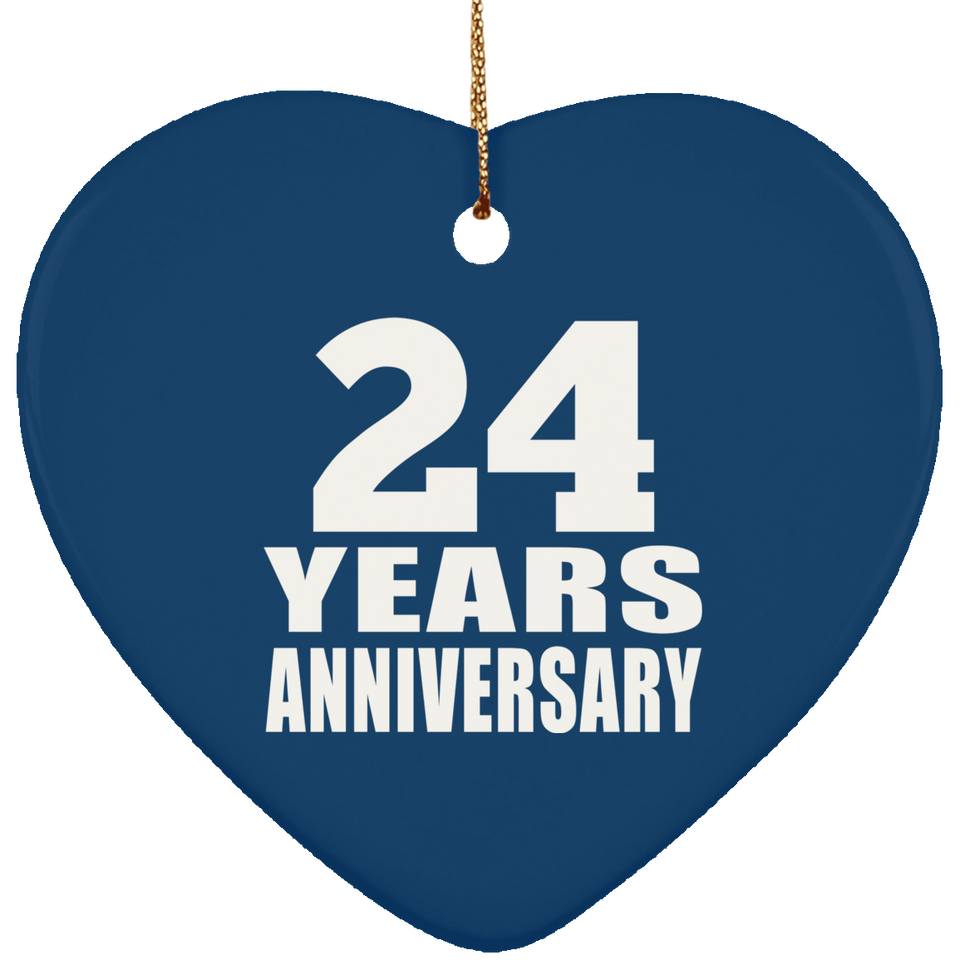 24th Anniversary 24 Years - Heart Ornament