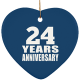 24th Anniversary 24 Years - Heart Ornament
