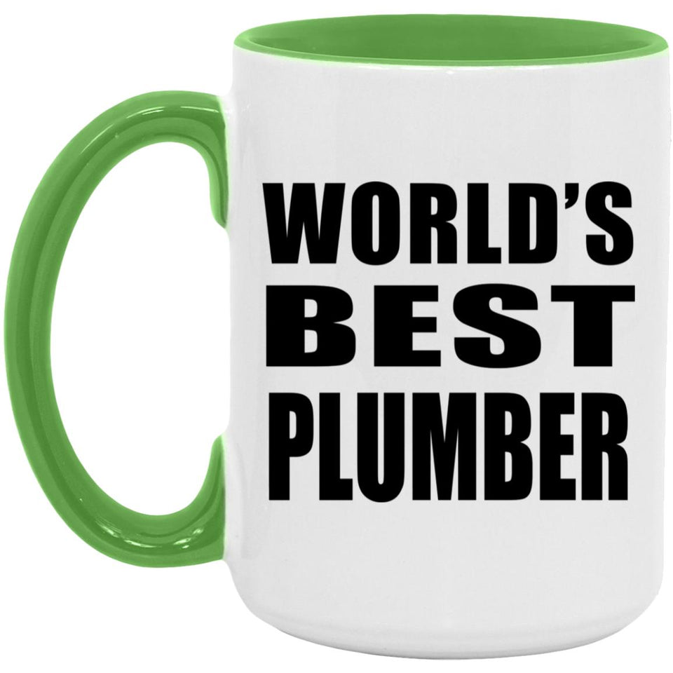 World's Best Plumber - 15oz Accent Mug Green