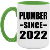 Plumber Since 2022 - 15oz Accent Mug Green