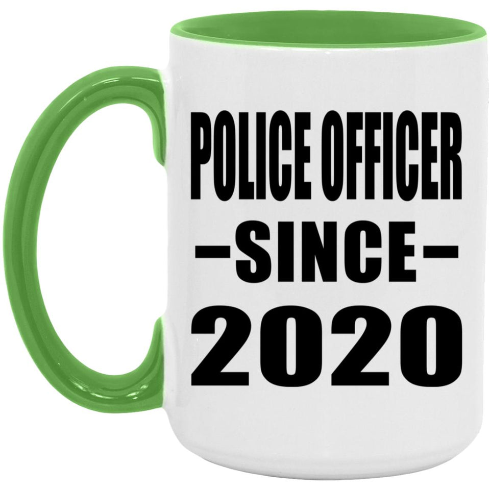 Police Officer Since 2020 - 15oz Accent Mug Green