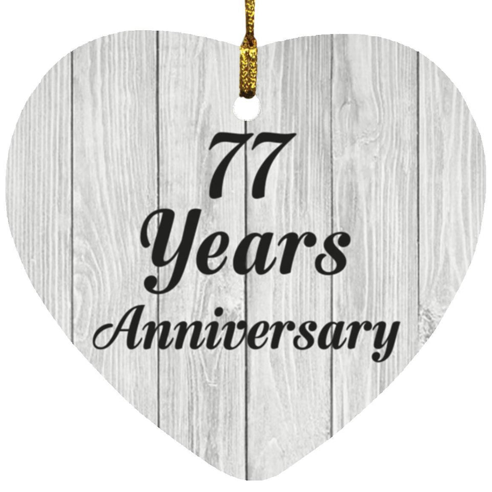 77th Anniversary 77 Years Anniversary - Heart Ornament F