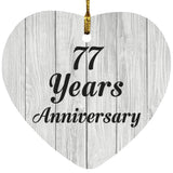 77th Anniversary 77 Years Anniversary - Heart Ornament F