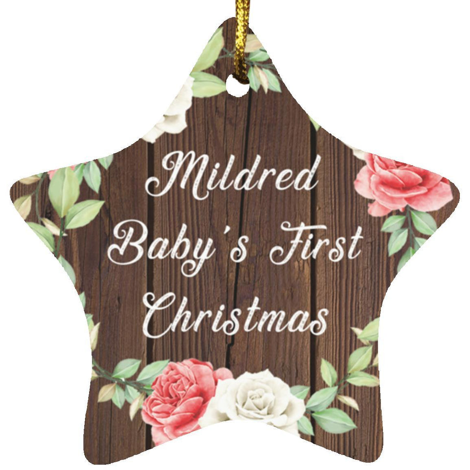 Mildred Baby's First Christmas - Star Ornament A