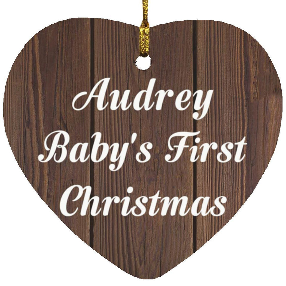 Audrey Baby's First Christmas - Heart Ornament D