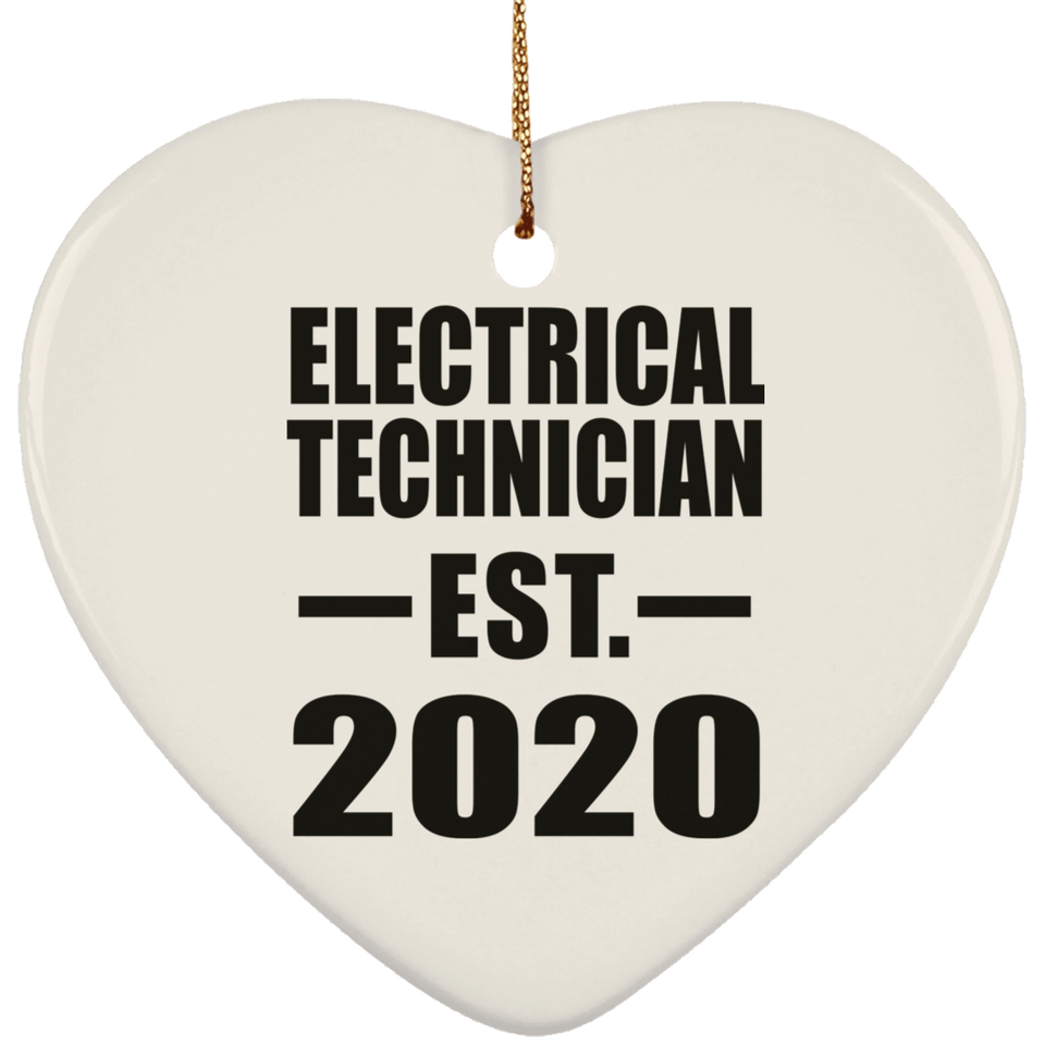 Electrical Technician Established EST. 2020 - Heart Ornament