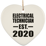 Electrical Technician Established EST. 2020 - Heart Ornament