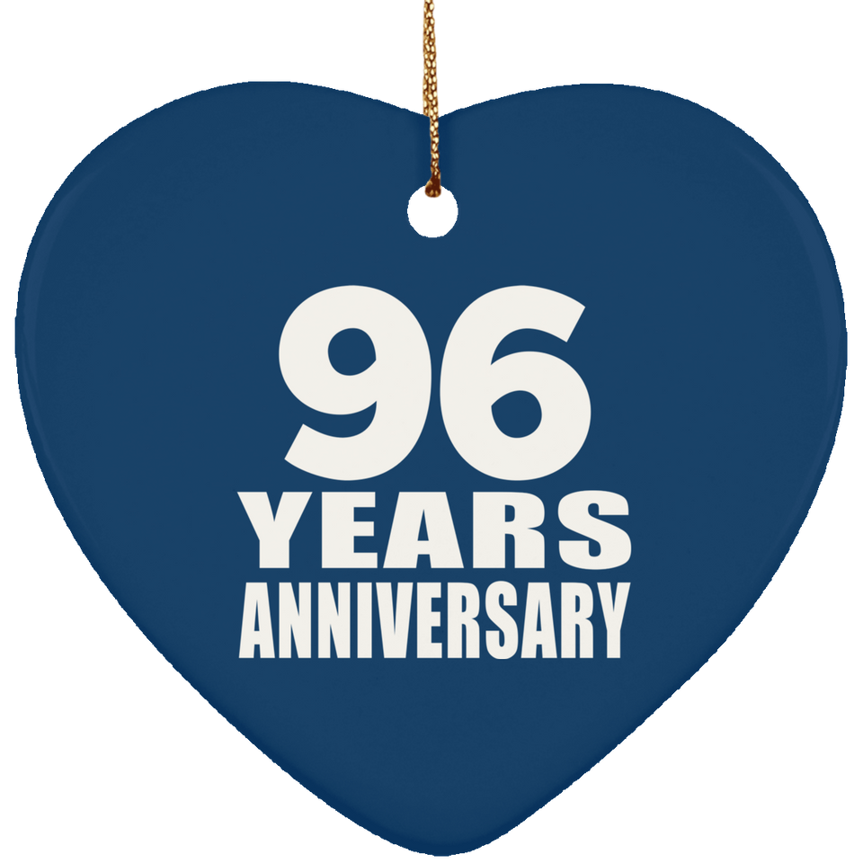 96th Anniversary 96 Years - Heart Ornament