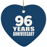 96th Anniversary 96 Years - Heart Ornament