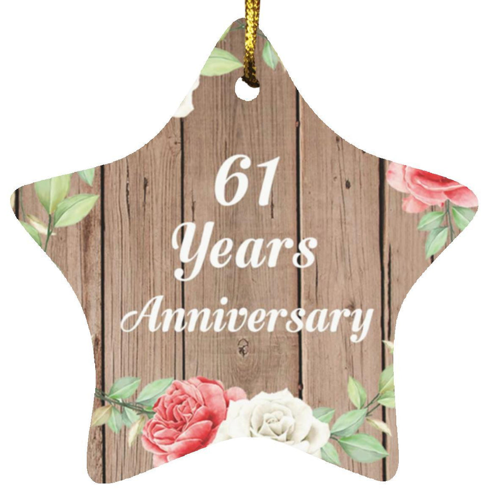 61st Anniversary 61 Years Anniversary - Star Ornament B