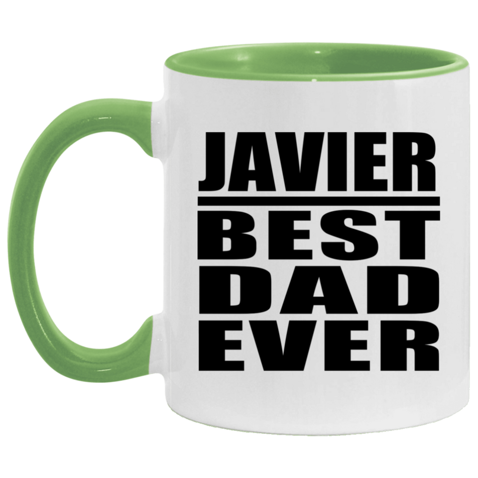 Javier Best Dad Ever - 11oz Accent Mug Green