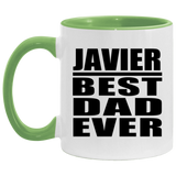 Javier Best Dad Ever - 11oz Accent Mug Green