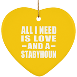 All I Need Is Love And A Stabyhoun - Heart Ornament