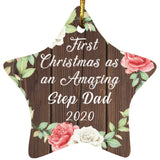 First Christmas As an Amazing Step Dad 2020 - Star Ornament A