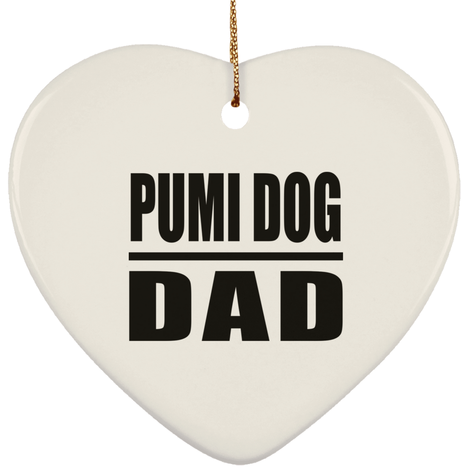 Pumi Dog Dad - Heart Ornament