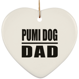 Pumi Dog Dad - Heart Ornament