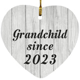 Grandchild Since 2023 - Heart Ornament F