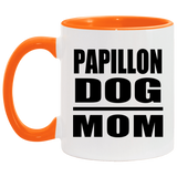 Papillon Dog Mom - 11oz Accent Mug Orange